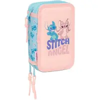 Disney Stitch Gefülltes Dreifach-Federmäppchen 37 Teile, Ohana