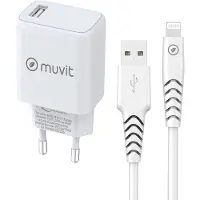 Muvit Paket Usb-transformator Und Lightning-kabel 1.2m 2.4a 2.4a 12w