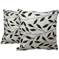 Jet-Line Outdoor Dekokissen 2er Set Olivenblätter Creme/Bunt 40 x 40 cm