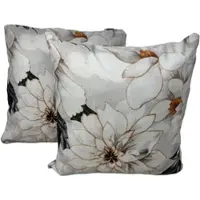 Jet-Line Outdoor Dekokissen 2er Set Pfingstrose Creme/Bunt 40 x 40 cm