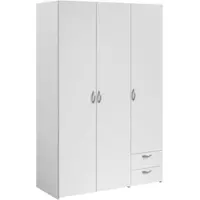 Furn.Design Kleiderschrank "Enjour" in weiß Drehtürenschrank 3-türig 120 cm, 5 Wäschefächer