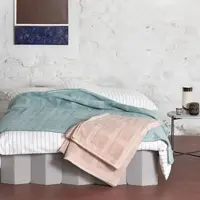 David Fussenegger Wohndecke Plaid Riga 'Karo' 150 x 200 cm (Farbe: Glasgrün)