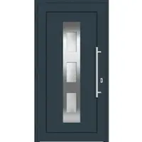 Haustuerenland.de Aluminium-Kunststoff Haustür nach Maß "AMAYA" 71 mm Anthrazit RAL 7016 beidseitig außen öffnend DIN links