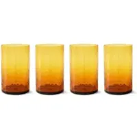 HK Living - Tube Trinkglas, H 12 cm / 400 ml, amber (4er-set)