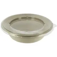 Monouso - Schüsel Zuckerrohr mit Deckel 1000ml Ø210x60mm (15 Stück)