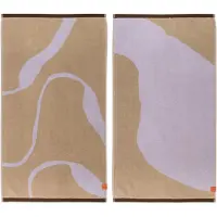Mette Ditmer - Nova Arte Gästehandtuch, 40 x 55 cm, sand / lila (2er-Set)