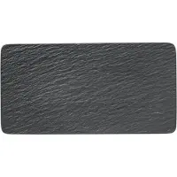 Villeroy & Boch Servierplatte "Servierplatte Manufacture Rock 35 cm schwarz", schwarz, Porzellan, Servierplatten, Servierplatte