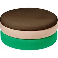 Broste Copenhagen Teichhocker Grün/Rosa/Kaffee Ø68cm