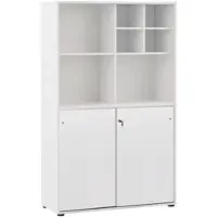 Proregal Pigeon Set Aktenregal Aktenschrank & Regalkreuz Breite 100 cm Weiß