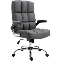 Proregal Bürostuhl | HxBxT 120x73x72 cm | Sitzhöhe 50cm | höhenverstellbar | Stoff/Textil Dunkelgrau | Chefsessel Drehstuhl Schreibtischstuhl