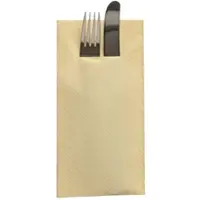 Sovie HORECA Besteckserviette Creme aus Tissue Deluxe 40 x 40 cm, 4 x 75 Stück