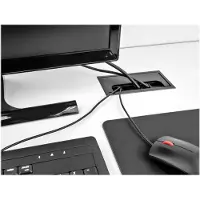 DeLOCK Kabeldurchführung für Tischeinbau mit Bürste 300 x 80 x 28 mm schwarz (66858)