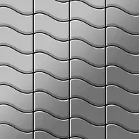 ALLOY Mosaik Fliese Massiv Metall Edelstahl Gebürstet Grau 1,6mm Stark Flux-s-s-b, 1 Paket mit 10 Matten 0,86 m2 Grau