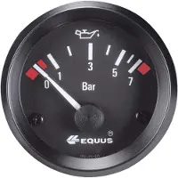 EQUUS 842095 Bil indbygningsinstrument Olietryk-visning måleområde 0 - 7 bar Standard Gul, Rød, Grøn 52 mm