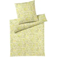 Elegante Mako-Jersey-Bettwäsche-Garnitur Mimosa Jersey Farbe Zitronengelb Größe 135x200+80x80