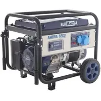 BullMach AMBRA 6500 - Benzin-Stromerzeuger auf Rädern mit AVR-Regelung 5.5 kW - Dauerleistung 5 kW - 230V