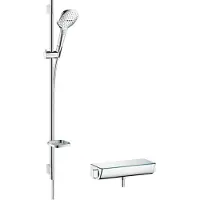 Hansgrohe Brausenkombi Raindance Select E 120 / Therm.Brause Aufputz Ecostat Sel.U 900mm Chrom
