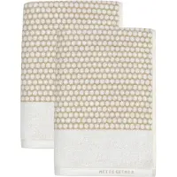 Mette Ditmer Gästehandtuch Grid Sand / Off-White (38 x 60 cm) (2er Set)