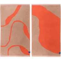 Mette Ditmer - Nova Arte Gästehandtuch, 40 x 55 cm, latte / orange (2er-Set)