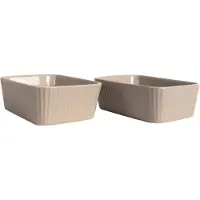 Sagaform 2er-Set: Mini-Ofenformen ''Flora'' in Beige - (B)12,5 x (H)4,5 x (T)9 cm - onesize