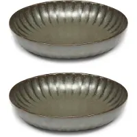 Serax - Inku Teller, Ø 19 cm tief, grün (2er-Set)