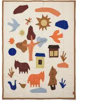 Ferm Living - Village Steppdecke 110 x 80 cm, multicolor