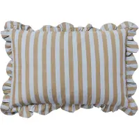 Broste Copenhagen - Ina Kissenbezug, 40 x 60 cm, dusty blue / brown kelp
