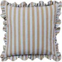 Broste Copenhagen - Ina Kissenbezug, 50 x 50 cm, dusty blue / brown kelp