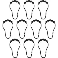 Mette Ditmer Duschvorhangringe Aqua Haken Black (10er Set)