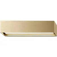 LIGHT-POINT Linea W2 LED-Wandlampe messing 30cm, CCT, IP54 - , Linea W2, dimmbar, Gold / Messing, für Wohnzimmer, Aluminium, Design