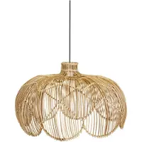 PR Home Außenhängeleuchte Belle, Rattan natur, Ø 53 cm, Stecker IP44 Belle, Holz hell, Holz