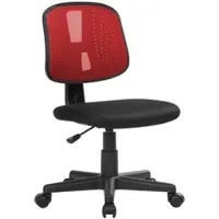 Dmora Bürostuhl Dlazeti, Arbeitsbürostuhl, Ergonomischer Bürositz, 49x43h81/93 cm, Schwarz und Rot