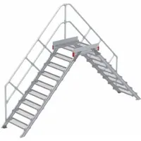 Euroline 512 Überstieg 45° 800mm Stufenbreite 2x9 Stufen Stahl Gitterrost
