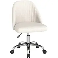 Costway Bürostuhl Armlos Drehstuhl Höheverstellbar Beige