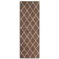 Karat Teppichläufer Cosenza nach Maß mit Modernem Rautenmuster Braun 80 x 200 cm