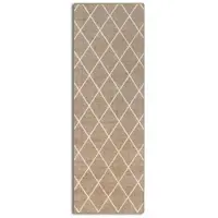 Karat Teppichläufer Cosenza nach Maß mit Modernem Rautenmuster Beige 80 x 450 cm