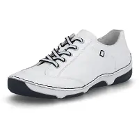 Rieker Damen Sneaker Leder Schnürschuh Ziernaht 55901, Größe:40 EU, Farbe:Weiß