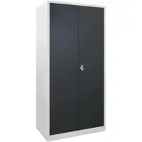 Proregal Flügeltürschrank Owl mit 4 Fachboden HxBxT 195 x 95 x 50 cm Lichtgrau Anthrazitgrau