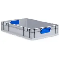 Proregal Eurobox NextGen Color | HxBxT 12x40x60cm | 23 Liter | Griffe blau geschlossen | Glatter Boden | Eurobehälter, Transportbox, Transportbehälter