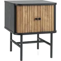 Costway Nachttisch mit Schiebetüren 40 x 39 x 49 cm Schwarz