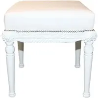 Casa Padrino Barock Antik Stil Sitzhocker in Weiß/Weiß B 56 cm, H 54 cm - Barock Sitzhocker