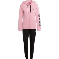 Adidas Damen Essentials Logo French Terry Trainingsanzug Light Pink/Schwarz