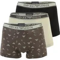 Emporio Armani für Herren. EM000370_AF20669 3er Set Core Boxershorts schwarz, grau (L), Heimtextilien, Baumwolle
