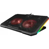 Rampage Notebook Hűtőpad 17"-ig - AD-RC12 GAMEZONE (2*12cm venti, 100rpm, RGB LED) Fekete