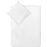 Decoper Mako-Satin Bettwäsche aus 100% Baumwolle | Atmungsaktiv & kuschelig weich | Farbe Weiß | 2 teilig - 135 x 200 cm + 80 x 80 cm