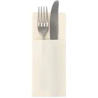 Papstar Bestecktaschen Royal Collection, integrierte Besteckfalz, B 200 x H 82,5 mm, FSC-zertifiziert, Premium-Tissue, champagnerfarben, 6 x 50 Stück