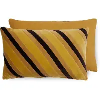 HK Living - Striped Samt-Kissen, 50 x 30 cm, honey