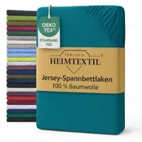 EXKLUSIV HEIMTEXTIL Jersey Spannbettlaken Premium 140 - 160 x 200 cm Petrol