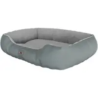 Benno Hundebett Sammy quadratisch 65x50x16 cm, Polyester mit Polypropylen-Füllung, maschinenwaschbar, Rutschfester Boden, inkl. Kauknochen - gemütlicher Schlafplatz für Hunde, grau