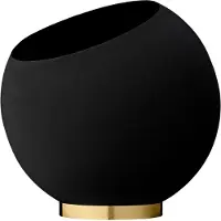 AYTM Globe Pflanzentopf Ø37xH32,3 Black/Gold - , Globe, Schwarz, Aluminium, Design